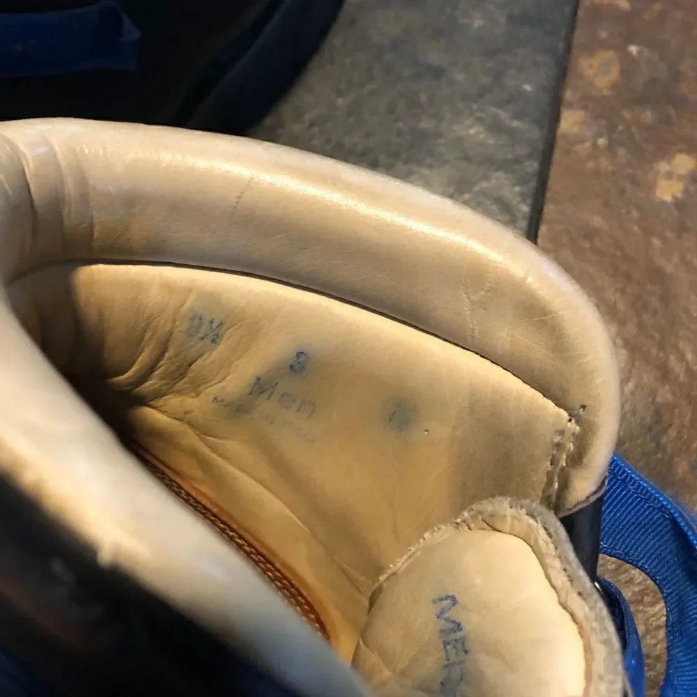 Vintage Merrell Black Leather Ski Boots, Men’s 9 1/2